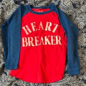Peek Heart Breaker Kids Raglan Shirt - Red and Blue